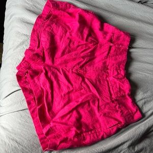 Hot pink high waisted shorts